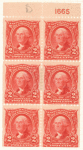 2c carmine Washington booklet pane of six