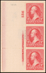 2c carmine Washington strip of three