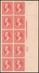 2c carmine Washington block of ten