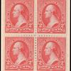 2c carmine Washington block of four