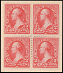 2c carmine Washington block of four