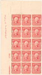 2c carmine Washington block of fifteen