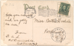 1c blue green Franklin coil single on post card