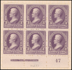3c purple Jackson block of six