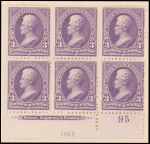 3c purple Jackson block of six