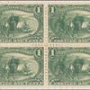 1c dark yellow green Jacques Marquette on the Mississippi block of four