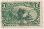 1c dark yellow green Jacques Marquette on the Mississippi single