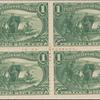 1c dark yellow green Jacques Marquette on the Mississippi block of four