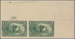 1c dark yellow green Jacques Marquette on the Mississippi pair
