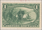 1c dark yellow green Jacques Marquette on the Mississippi single