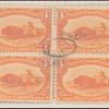 4c orange Indian Hunting Buffalo block of four