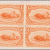 4c orange Indian Hunting Buffalo block of four