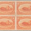 4c orange Indian Hunting Buffalo block of four