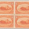 4c orange Indian Hunting Buffalo block of four