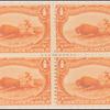 4c orange Indian Hunting Buffalo block of four
