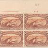 $2 orange brown Mississippi River Bridge block of four