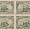 50c sage green Western Mining Prospector block of four
