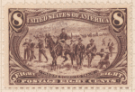 8c violet brown Troops Guarding Wagon single