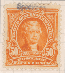 50c orange Jefferson specimen single