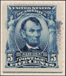 5c blue Lincoln specimen single