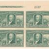 1c green Robert Livingston block of four