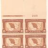10c red brown Map of Louisiana Purchase block of four
