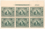 1c green Captain John Smith block of six