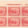 2c carmine Founding of Jamestown block of six