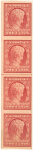 2c carmine Lincoln Centenary of Birth strip of four