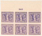 3c violet Victory of the Allies in World War I block of six