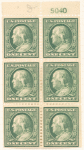 1c green Franklin booklet pane of six