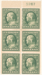 1c green Franklin booklet pane of six
