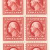 2c carmine Washington booklet pane of six