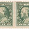 1c green Franklin horizontal imperf pair