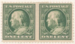 1c green Franklin horizontal imperf pair