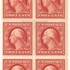 2c carmine Washington booklet pane of six