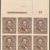 4c dark brown Lincoln block of six