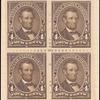 4c dark brown Lincoln block of four