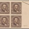 4c dark brown Lincoln block of four