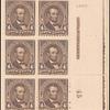 4c dark brown Lincoln block of six
