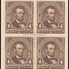 4c dark brown Lincoln block of four