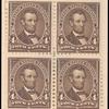 4c dark brown Lincoln block of four