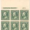 1c green Franklin block of six