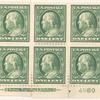 1c green Franklin block of six