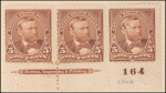 5c chocolate Grant strip of three