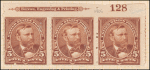 5c chocolate Grant strip of three