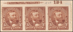 5c chocolate Grant strip of three