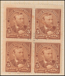 5c chocolate Grant block of four