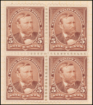 5c chocolate Grant block of four