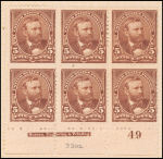 5c chocolate Grant block of six